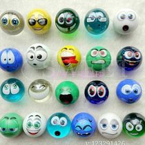 25mm colorful stickers glass marbles cartoon glass beads kids gifts baby environmental toys non-toxic