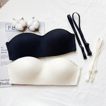 WRJBOUTIQUE mulberry silk strapless underwear thin section non-slip no steel ring No trace invisible bandeau chest small