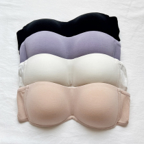 wrjboutique strapless underwear Big chest show small chest gathered non-slip invisible rimless strapless thin bra