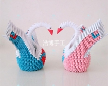 Hot selling Haobo triangle insert origami spreading wings Swan material package semi-finished handmade works birthday gifts children