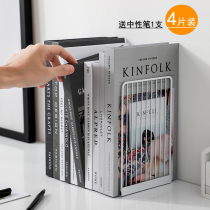 Desktop shelf Black and White simple iron book stand bookshelf book book set by textbook bookshelf desk storage baffle