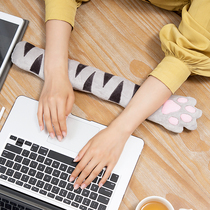Cute cartoon cat claw plush elbow pillow nap game keyboard hand rest desk wrist pad
