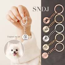ins pet cat dog avatar photo diy keychain custom chain lettering cute car pendant couple memorial gift