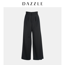Dazzle Disu autumn 2019 new worsted pleated waist length wide leg pants for women 2g3q4271a