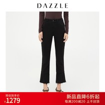 DAZZLE Jasper 2021 Winter new black burrs niche micro-La velvet jeans womens 2D4R5011A