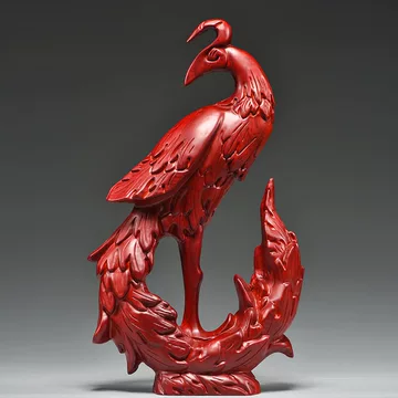 花梨木 彫刻鳳凰 置物 きやすい 工芸品 新婚 新居プレゼント