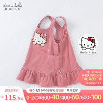 (Hello Kitty co-name) David Bella female baby dress autumn cotton 2021 girl skirt