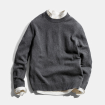 Arba©Basic autumn and winter Xinjiang long staple cotton and cashmere blended gray basic sweater K11