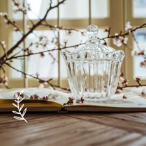 French flower embossed glass candy jar dried fruit jar snack jar storage jar tea jar jewelry box