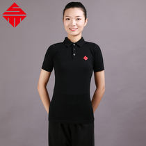Miki Dansi womens top spring and summer short-sleeved POLO modern dance adult new dance practice professional training clothes