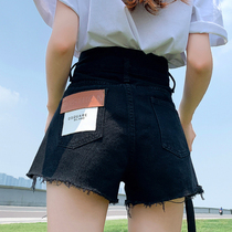 ITIFYOU denim shorts womens 2021 summer new Korean high waist loose thin irregular wide leg hot pants