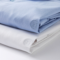 Light luxury experience 120 double-strand anti-wrinkle non-iron delicate soft men solid color long sleeve shirt