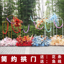 New wedding props black arched arch stage welcome ornaments decoration wedding iron flower frame simple screen