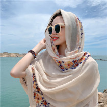 Ethnic wind summer sunscreen desert tourism shawl Seaside beach scarf thin holiday scarf shawl red female