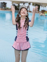  Japan YONKISS brand childrens swimsuit girls middle and large childrens princess cute quick-drying training students can be relatives