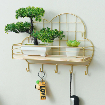 Nordic ins Entrance Wall Key Hook Decoration Wall Hanging Bedroom Wall Hood Storage Rack Perforation Free Creative