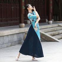 Odina Lei classical dance costume practice skirt elegant performance mosaic color dance skirt improved cheongsam