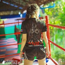 19 years of the new Thai dragon muay thai black fight training quick-drying sports men and women half sleeve casual short sleeve
