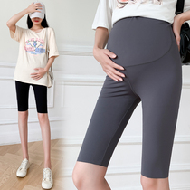 Pregnant womens shorts womens summer thin models can be worn outside leggings shark pants five-point magic pants safety pants Ice Silk no trace