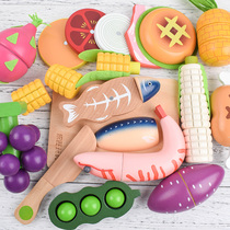 New vegetables and fruits cut to see childrens wooden toys