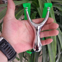 New solid outdoor 304 stainless steel reverse fat Flying Tiger Fork flat Magpie competitive precision flat leather slingshot