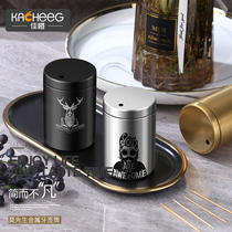 Stainless steel toothpick tube custom logo toothpick box can bucket creative automatic Nordic home restaurant hotel high-end