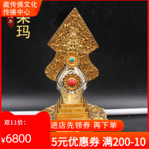 Buddhist goods title Tibetan pure silver gift hand Doma for Buddhist household temple fixtures 23 cm high