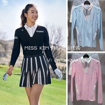 South Korea DESCENTE Disant 21 Summer Golf Wear Women Lapel Cold Slim Long Sleeve T-shirt
