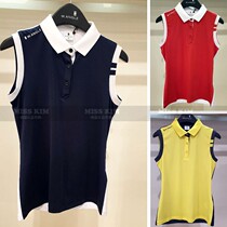 Korea special 20 summer W ANGLE golf suit women lapel half buckle slim breathable sleeveless T-shirt