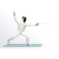 Childrens handmade origami DIY Assembly three-dimensional paper model sports Sports Olympic fencing competition