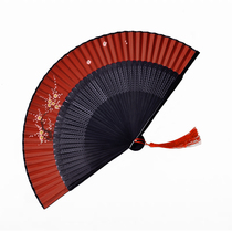 Hanfu retro style portable fan womens style Chinese style fan dancing fan classical tassel Net red folding fan dance fan