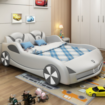 Childrens boy sheets human car modeling creative cartoon room Children racing 1 5 car bed boys boy leather bed