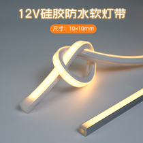 led light with 12v warm white light flexible soft light strip waterproof stair light living room bedroom wardrobe bed bottom induction light