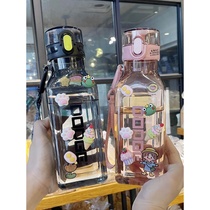 Sports water cup large capacity female students anti-drop heat-resistant cup ins minimalist adult summer portable plastic kettle