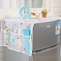 Transparent printed waterproof fridge cover towels cashier bag single double pair open door fridge dust cover hanging bag