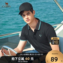 Camel Mens 2021 summer new short sleeve polo shirt solid color business casual T-shirt
