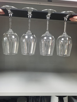 Light luxury custom aluminum alloy double row single row wine cup holder upside down top hanging high foot cup holder hanging wine cup holder