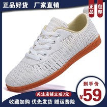 Taiji shoes womens summer practice shoes cow tendons kung fu performance martial arts shoes light wear-resistant soft bottom breathable flying fabric