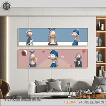 Modern Nordic pink cute bubble girl banner cartoon bedroom sofa room decoration painting electronic material