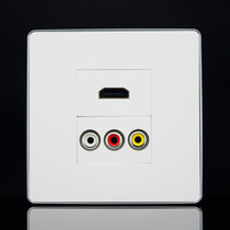 Silver edge soldering-free 86 red yellow and white difference audio and video HDMI socket panel HDMI HD in-line wall plug