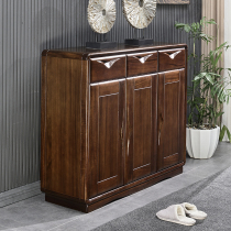 New Chinese black walnut shoe cabinet modern simple living room locker storage home door porch cabinet customization