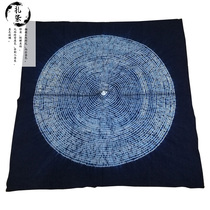 Tie-dyed square tablecloth Yunnan Dali Bai ethnic handmade tie-dyed fabric decorative cloth Round table eight immortals table cloth 15 meters