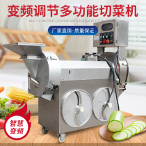 Frequency conversion adjustment vegetable cutter stainless steel vegetable cutter three knife with Hopper multifunctional commercial vegetable cutting equipment Machine