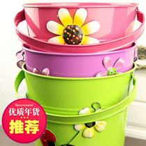 Pastoral children colored bucket iron flower Ware simulation flower dried flower fake flower thick candy color handle photography props