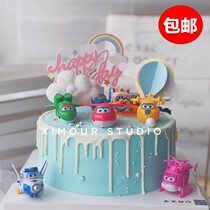 Super Flying Cake Decoration Fittings plugin Ledi Little Aircraft Toy Network Red Childrens Birthday Bakery Dessert