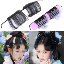 Opera ancient costume headdress wig wig Yue opera Huangmei Opera drama supplies Huadan Xiaodan headgear real hair bangs