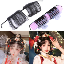 Opera costume headdress wig Yue Opera Huangmei Opera Drama supplies Huadan Xiaodan headgear Real hair bangs Qi Mei spike