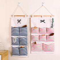 Large wall hanging cotton linen fabric storage bag door rear storage bag wall wall hanging multi-layer storage bag hanging wall