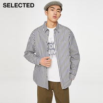 SELECTED SLADE NEW pure cotton striped CHEST pocket trend CASUAL LONG-SLEEVED SHIRT MENS S) 421105059