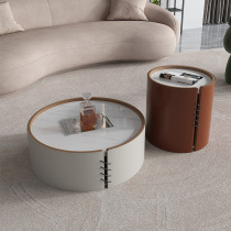 Living room coffee table Small apartment type Light luxury modern simple minimalist Creative designer combination size round table ins